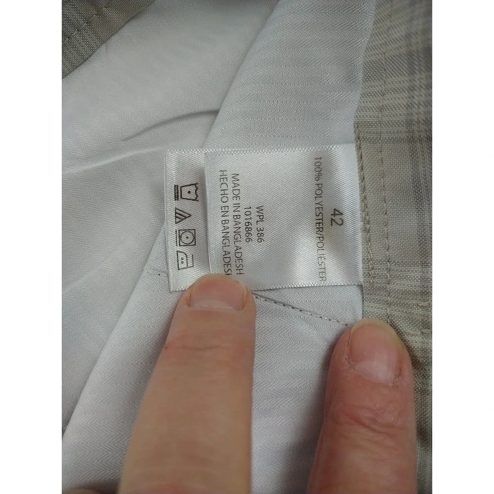 Hagger Dress Shorts Men's 42 Beige Plaid‎ Classic Pockets Travel
